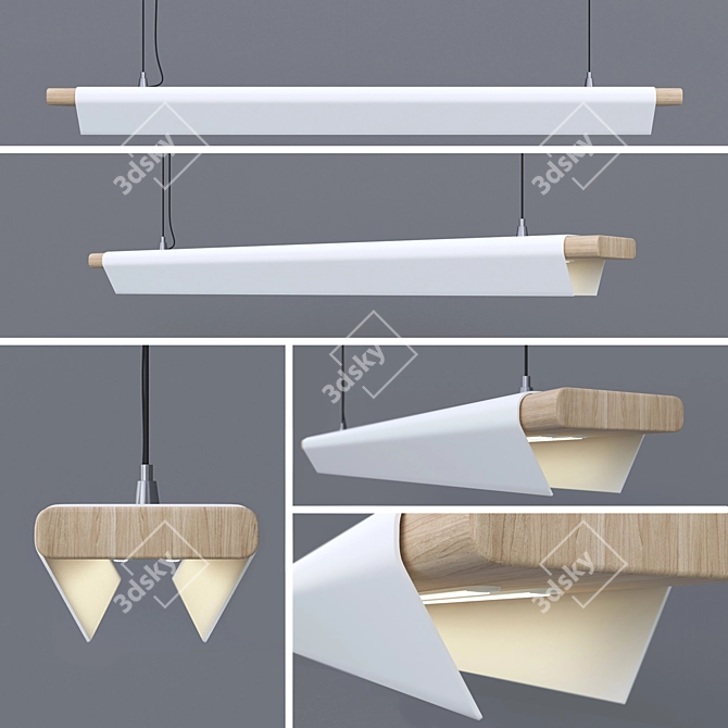 Modern Minimalist Wood and Plastic Lamp 3D model image 1