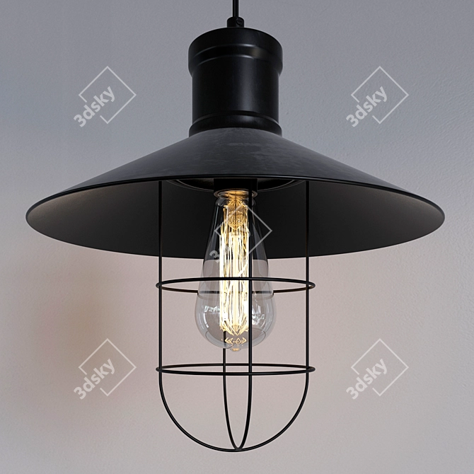 Industrial Loft Pendant Light 3D model image 2