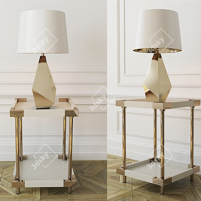 Elegant Milan Gold End Table 3D model image 1