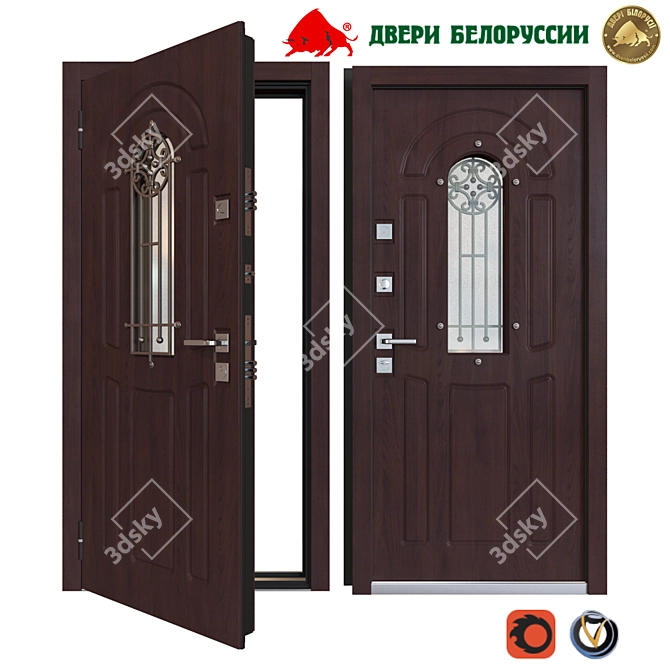 Flora Metal Door: Premium Quality and Design 3D model image 1