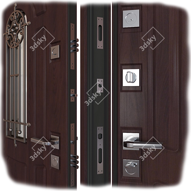 Flora Metal Door: Premium Quality and Design 3D model image 2