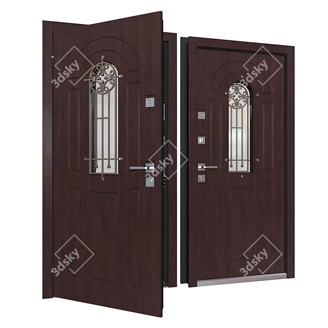 Flora Metal Door: Premium Quality and Design 3D model image 3