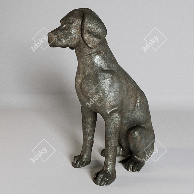 Sculpture "Labrador" - Ceramic Figurine, English Style, 70 cm Height Elegant Labrador Ceramic Sculpture 3D model image 1