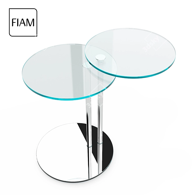 Modern Glass Coffee Table - Moon Table 3D model image 1