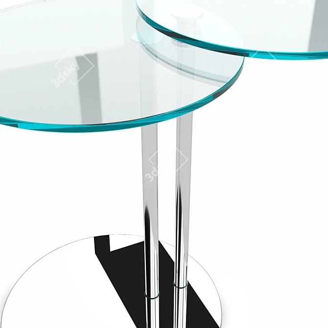 Modern Glass Coffee Table - Moon Table 3D model image 2