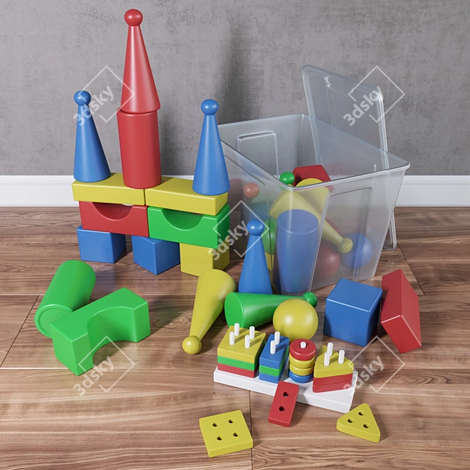 Toy Set with Storage Container 3D model image 1