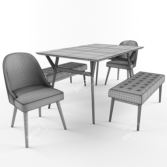  Retro Chic Dining Set 3D model image 3