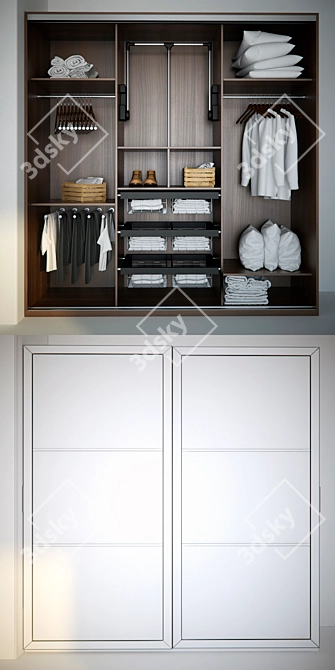 Elegant Asceta Wardrobe: Perfect Storage 3D model image 3