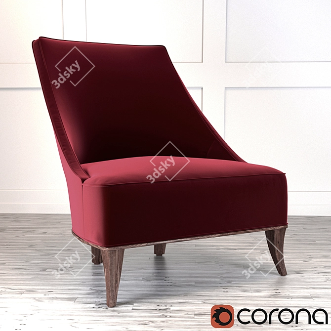 Modern Armless Slipper Chair by Crate and Barrel 3D model image 1