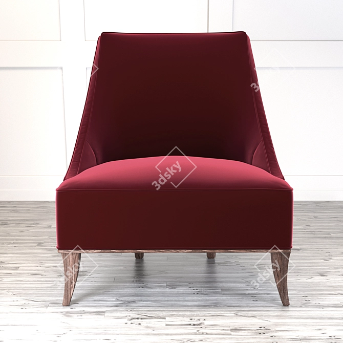 Modern Armless Slipper Chair by Crate and Barrel 3D model image 2