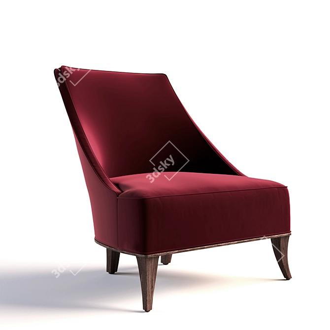 Modern Armless Slipper Chair by Crate and Barrel 3D model image 3