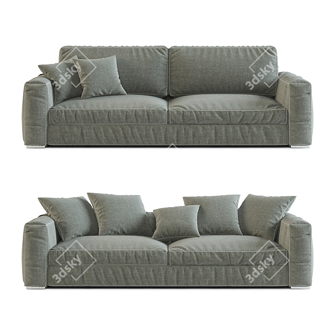 Cenova Velvet Sofa: Luxurious Comfort 3D model image 1