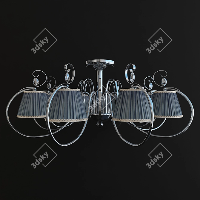 Chic Chrome Stellare Chandelier 3D model image 2