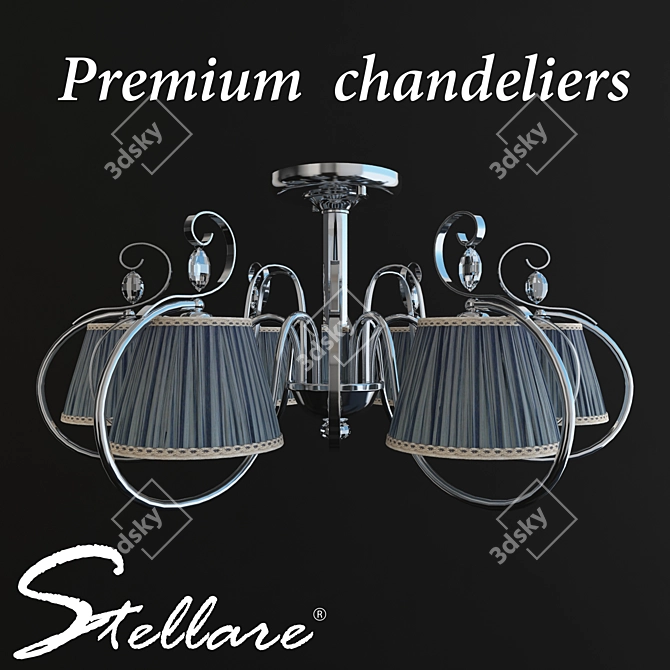 Stellare C 2395/6 CH Chandelier: Elegant Chrome Lighting 3D model image 1