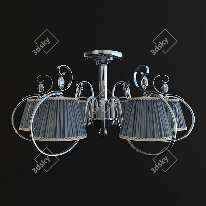 Stellare C 2395/6 CH Chandelier: Elegant Chrome Lighting 3D model image 2