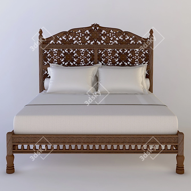 Cozy Dream King-Size Bed 3D model image 1