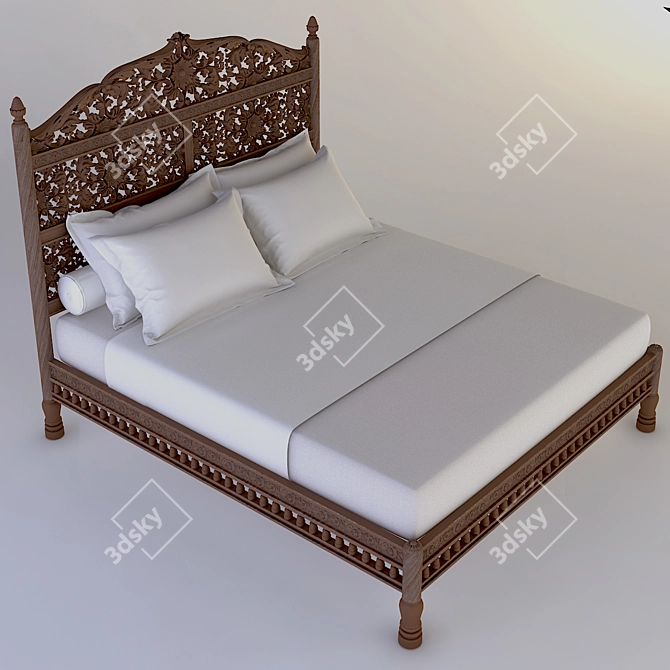 Cozy Dream King-Size Bed 3D model image 2
