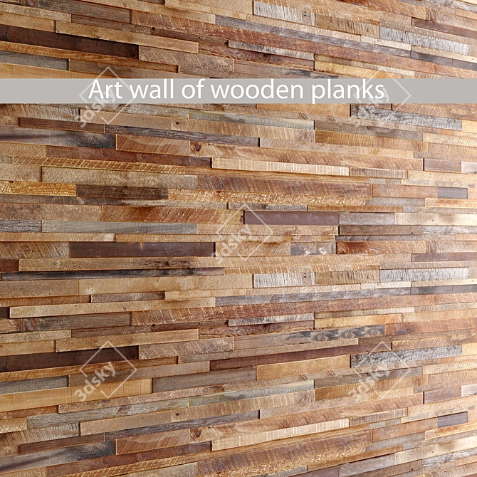 Rustic Wood Wall Art 3D model image 1