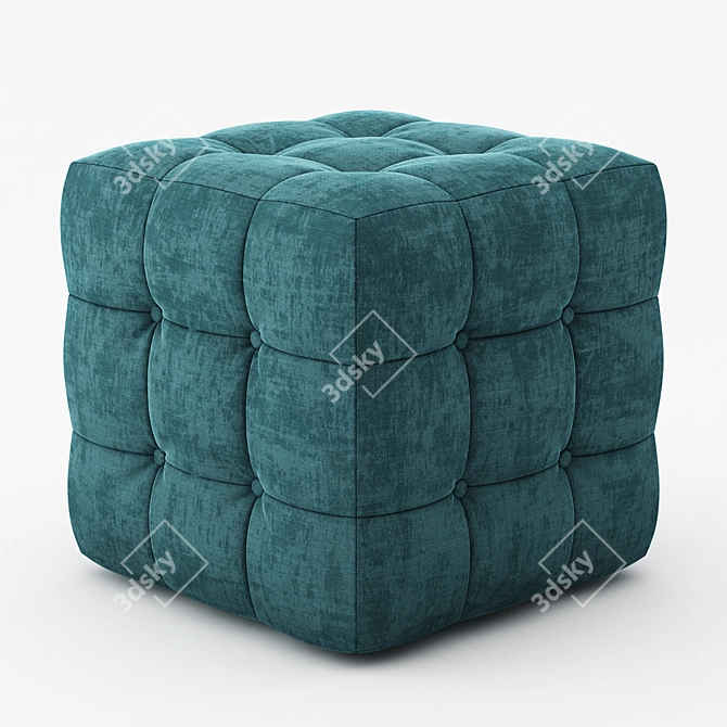 Modern Cube Pouf: 3ds max Compatible 3D model image 1