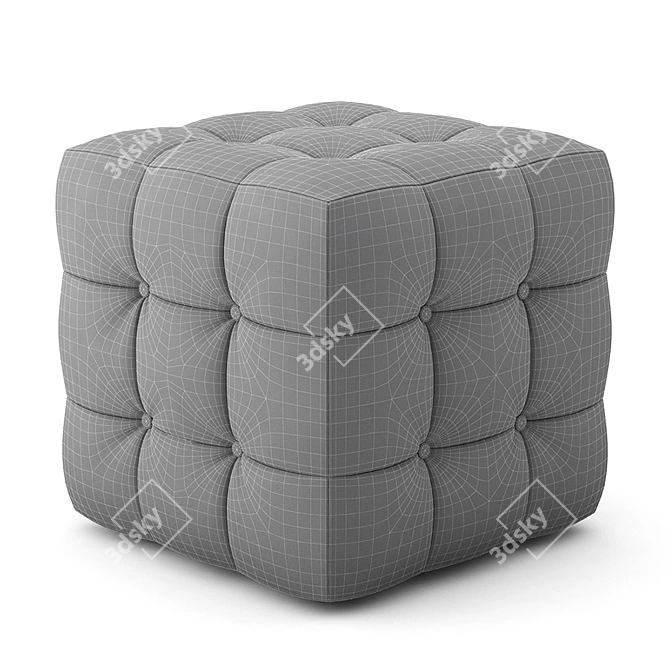 Modern Cube Pouf: 3ds max Compatible 3D model image 3