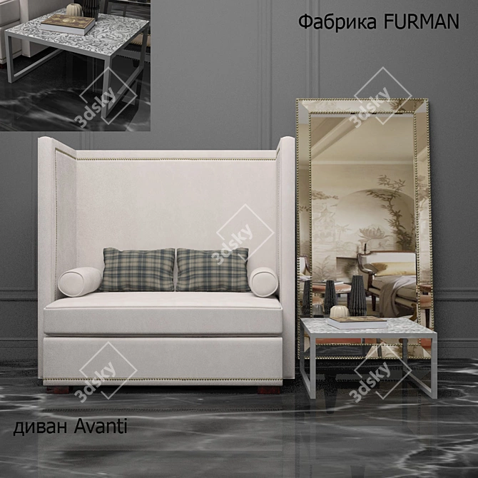 Avanti Sofa: Furman Factory Luxury 3D model image 1