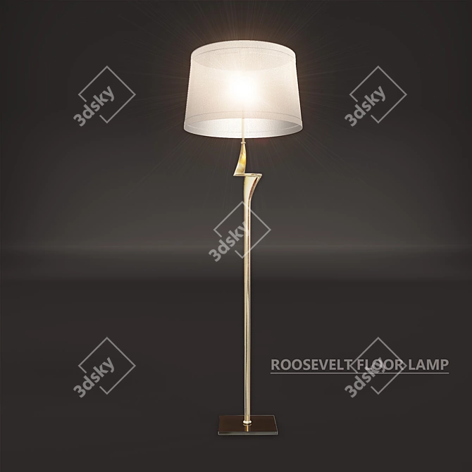 Elegant Roosevelt Floor Lamp 3D model image 1