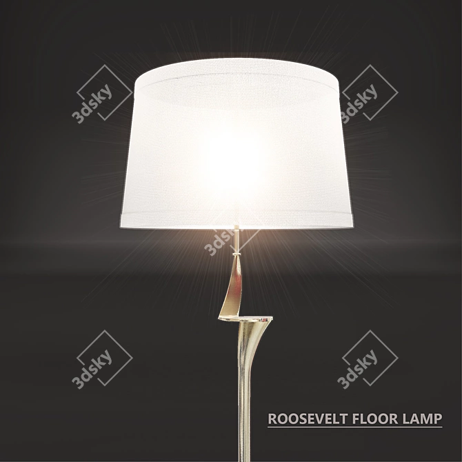 Elegant Roosevelt Floor Lamp 3D model image 2