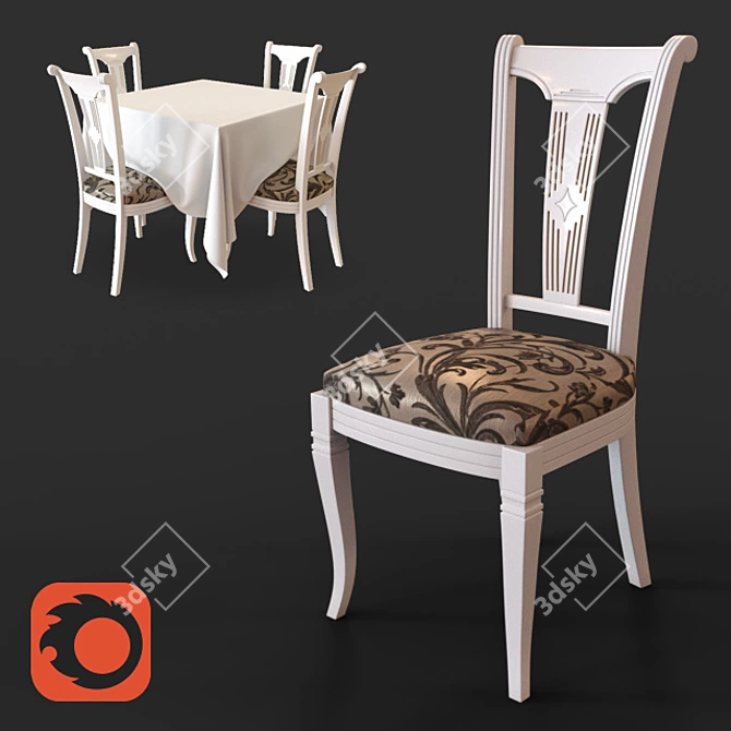 Luxurious Classic Chair CM-11 by TehKomPro 3D model image 1