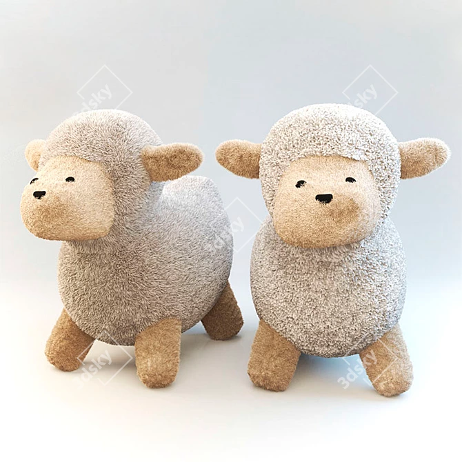 MOUTMOUTE Plush Sheep Toy 3D model image 1