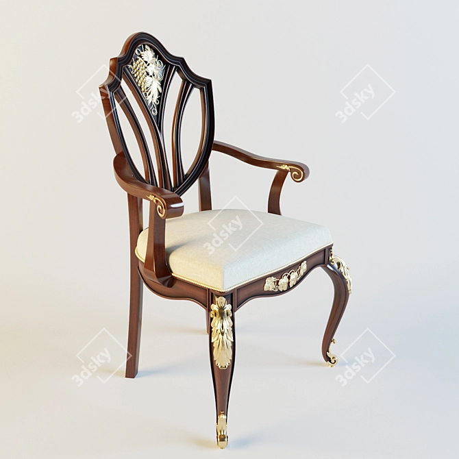 Luxury Wood Chair "MARGARITA 3D model image 1