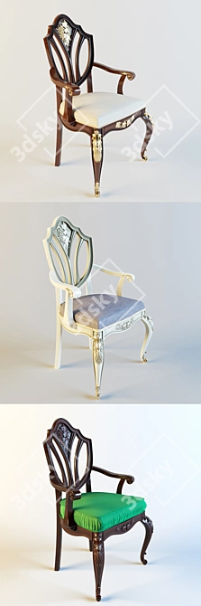 Luxury Wood Chair "MARGARITA 3D model image 2