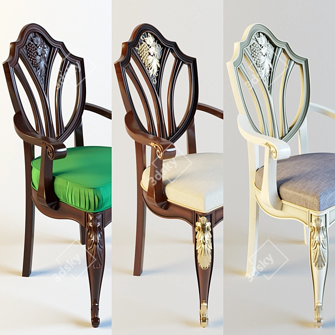 Luxury Wood Chair "MARGARITA 3D model image 3