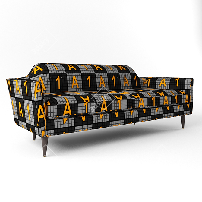 Mid-Century Gia Sofa: Elegant Retro Charm 3D model image 2