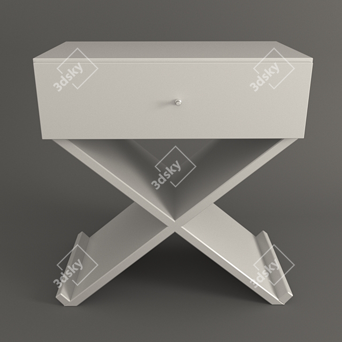 Minimalist Cross-Leg Stand 3D model image 1