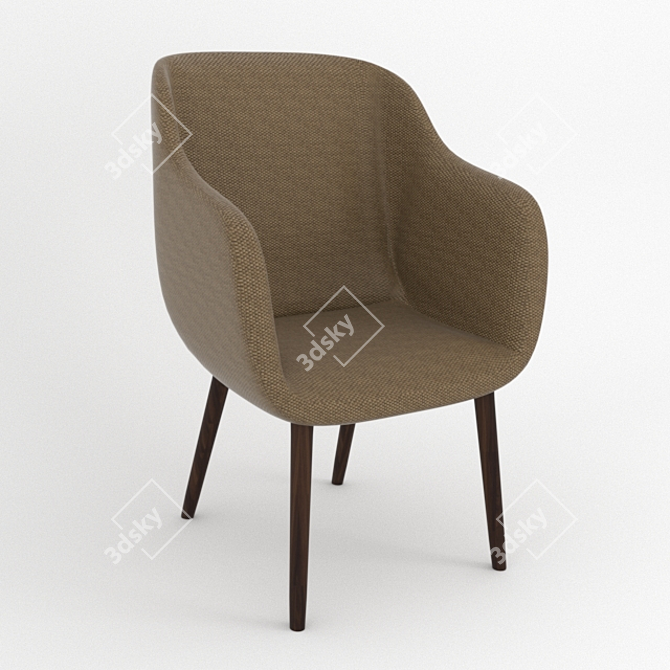 Scandinavian Style Armchair: Federica 3D model image 1