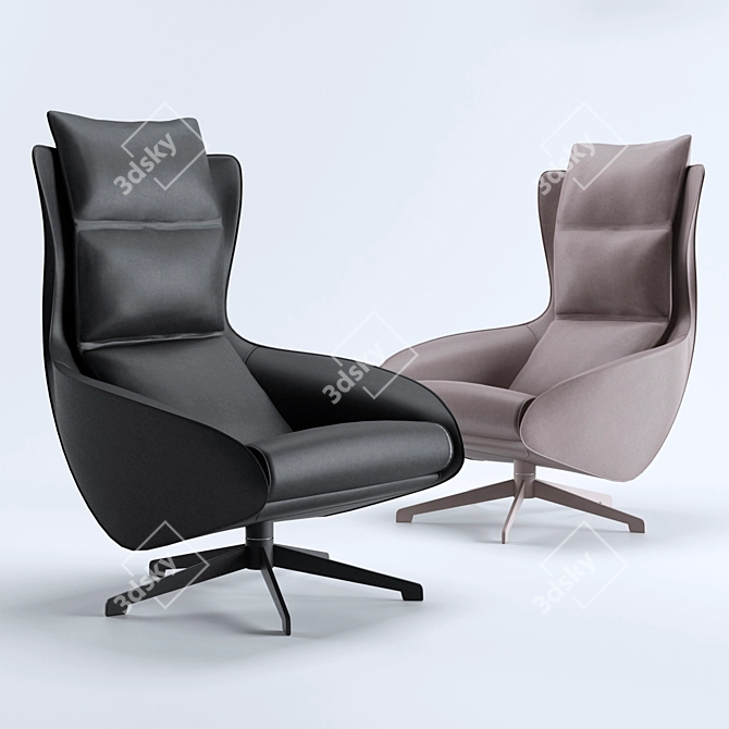 Luxurious Cassina Cab Lounge Chair 3D model image 1