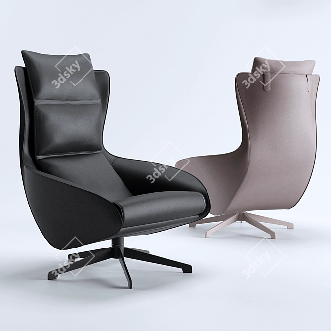 Luxurious Cassina Cab Lounge Chair 3D model image 2