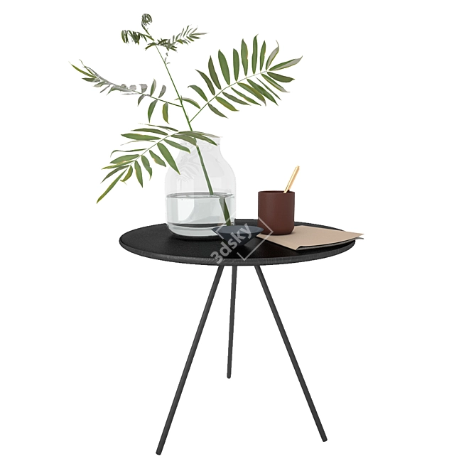 Key Coffee Table: Sleek Ash & Steel 3D model image 1