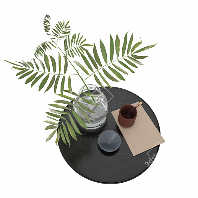 Key Coffee Table: Sleek Ash & Steel 3D model image 2