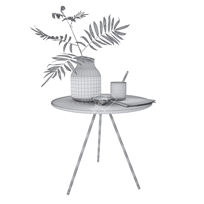 Key Coffee Table: Sleek Ash & Steel 3D model image 3