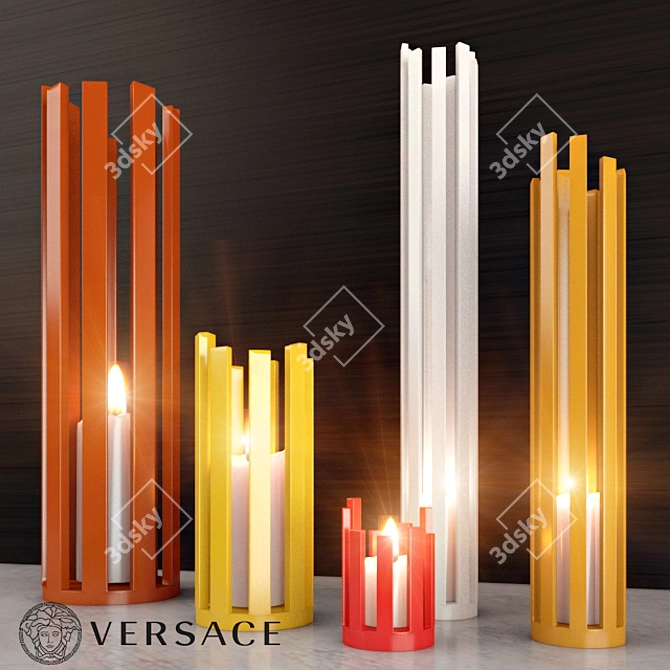 Stylish Versace Candle 3D model image 1