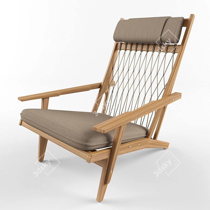 Sleek Danish Design Lounge Chair 3D model image 1