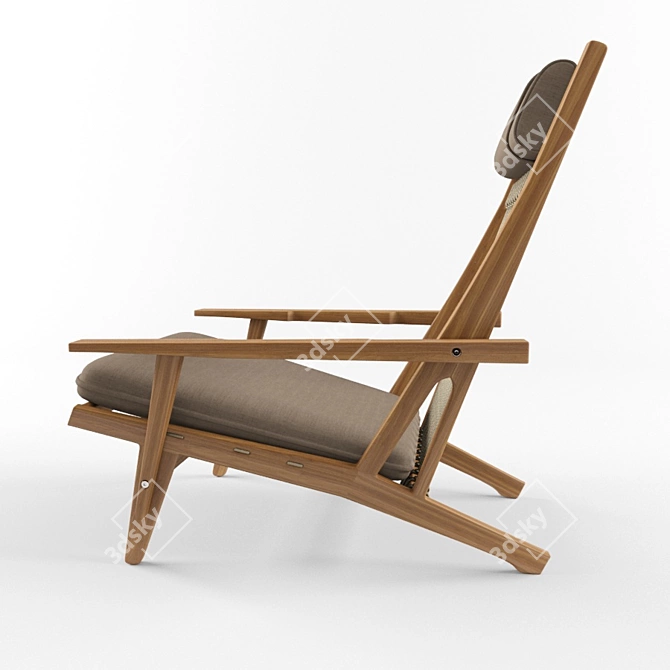 Sleek Danish Design Lounge Chair 3D model image 2