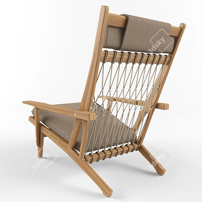 Sleek Danish Design Lounge Chair 3D model image 3