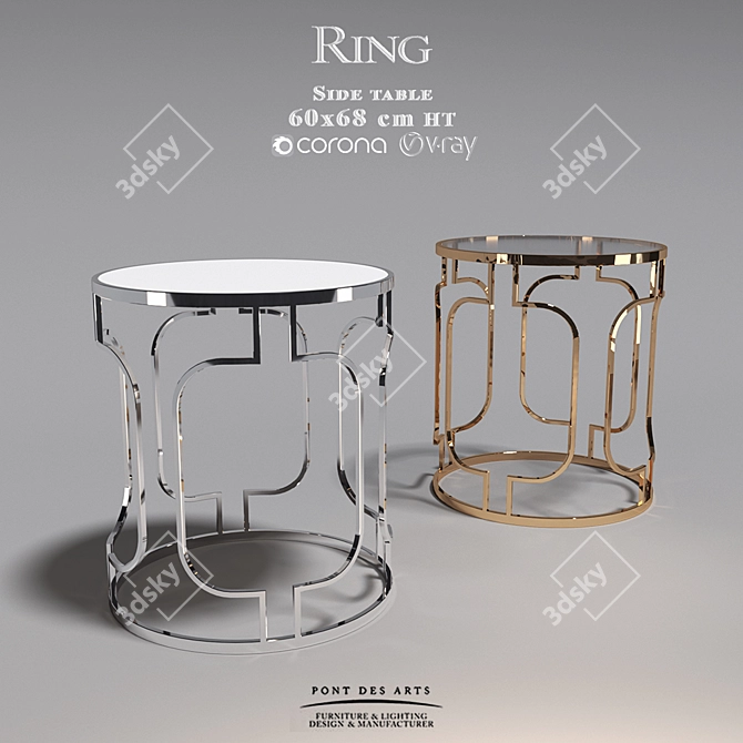 Elegant Ring Side Table 3D model image 2