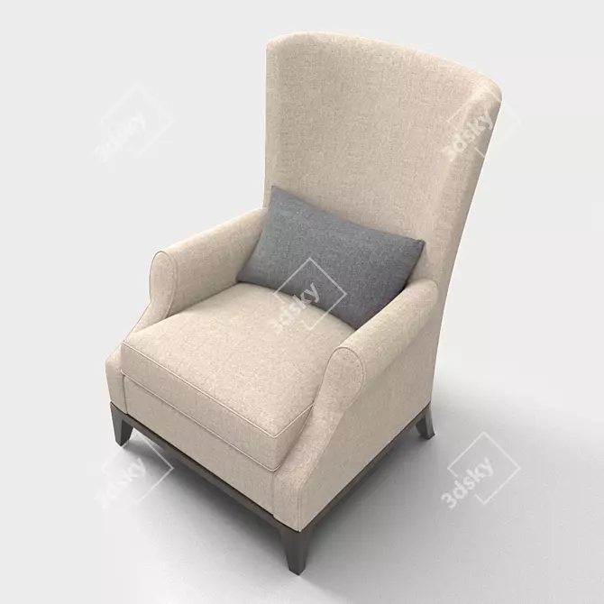 Elegant EGRET Wing Chair 3D model image 2