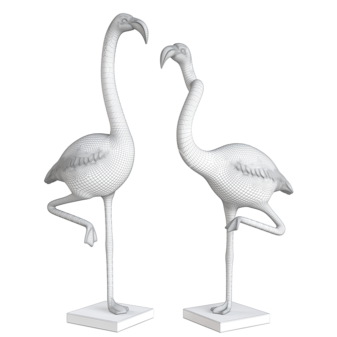 KARE Sculpted Flamingo Decor 3D model image 2