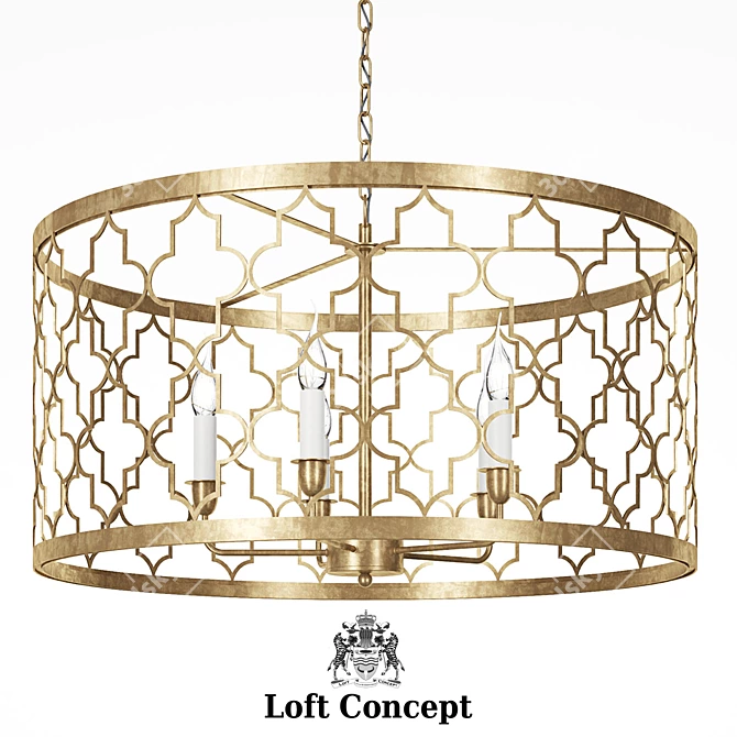 Romeo Five Light Pendant: Industrial Loft Elegance 3D model image 1