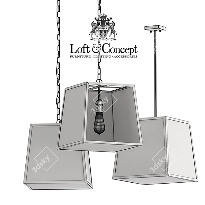 Industrial Filament Pendant: Loft Style 3D model image 3