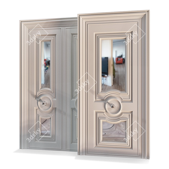 Stylish Solid Wood Doors by Winwood 3D model image 1